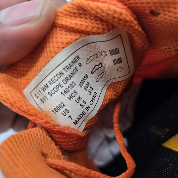 5.11 Tactical Shoes Women’s 7 Recon Trainer Scope Orange Running - Picture 8 of 9